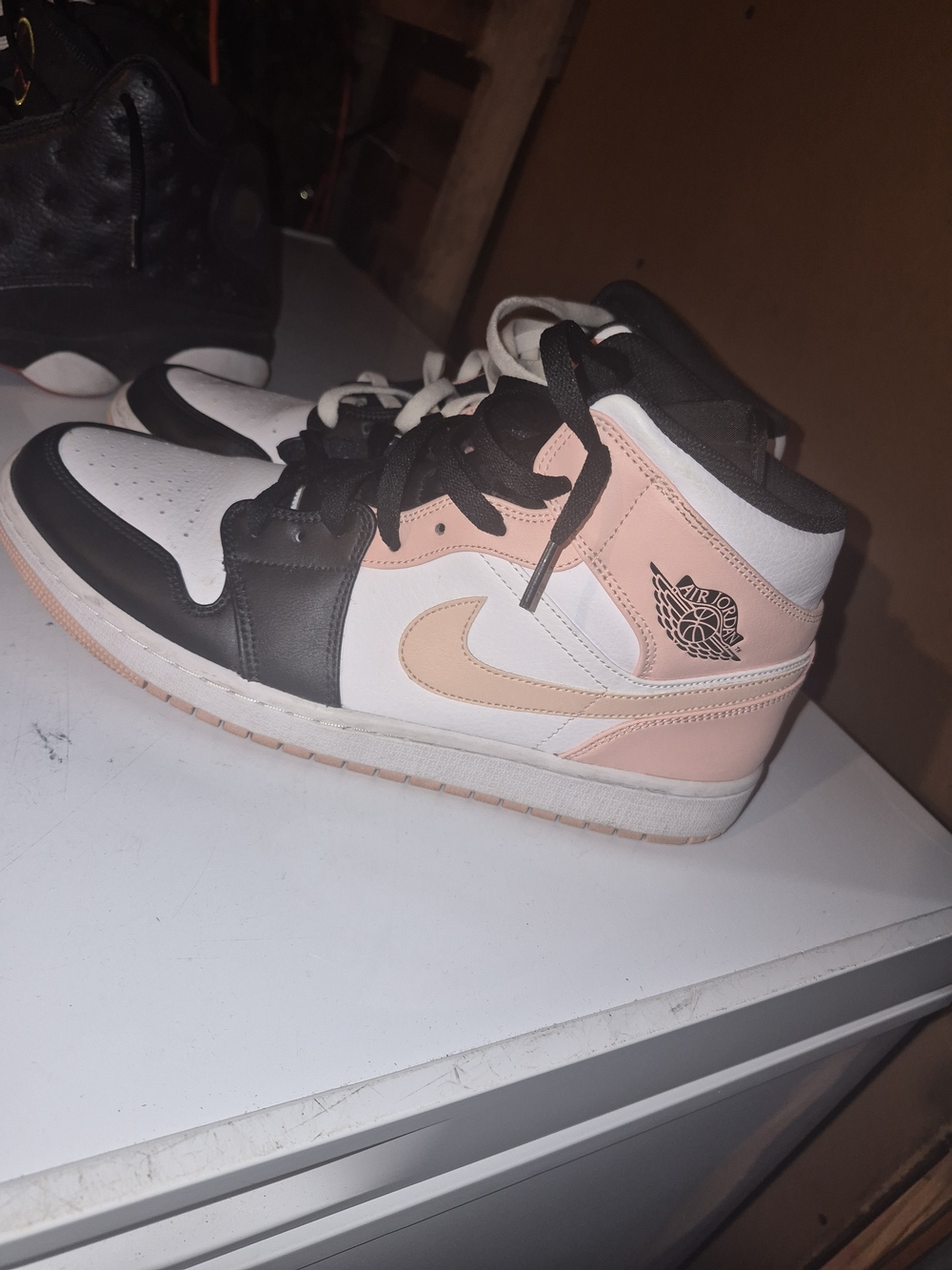 Nike Air Jordan 1 Mid Pink White Black Sneakers
